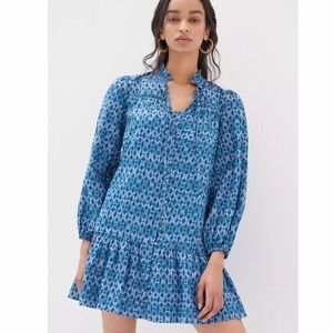 Anthropologie Calanthe Mini Shirt Dress in Blue Periwinkle